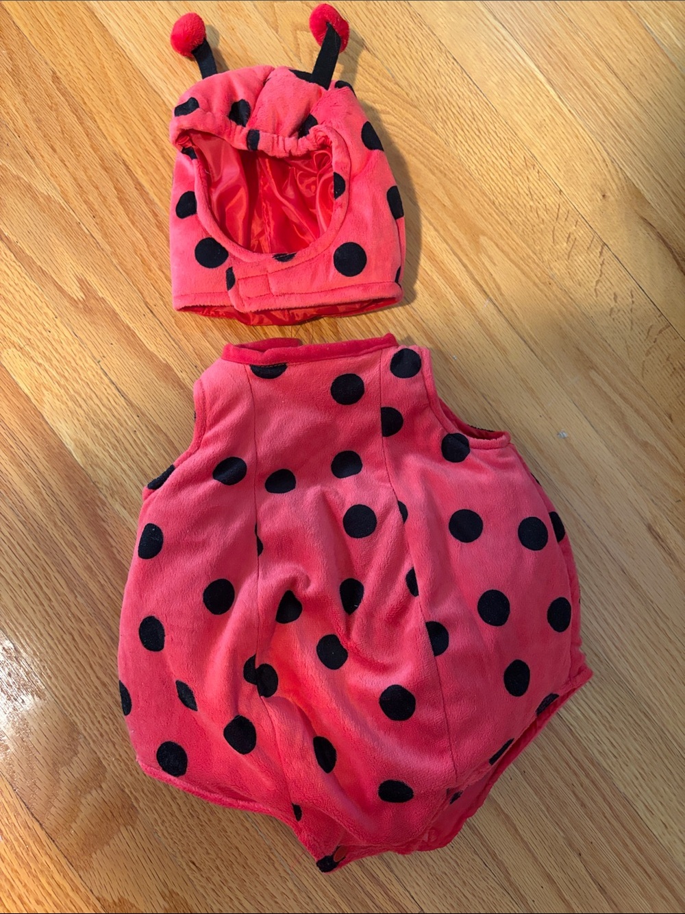 Pink Ladybug Toddler Costume Romper with Hat